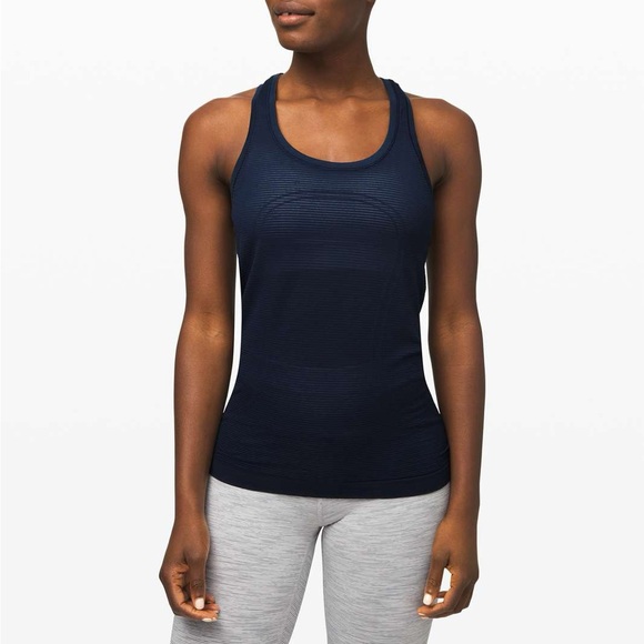 Lululemon Swiftly Speed Racerback Sheer Stripe in True Navy - Picture 1 of 12